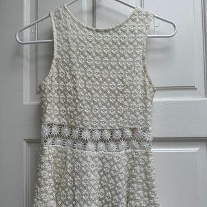 White Lace Peplum Top